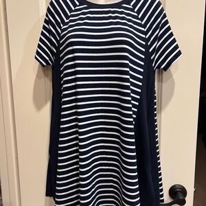 Umgee Navy and White Striped Top